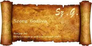 Szorg Godiva névjegykártya